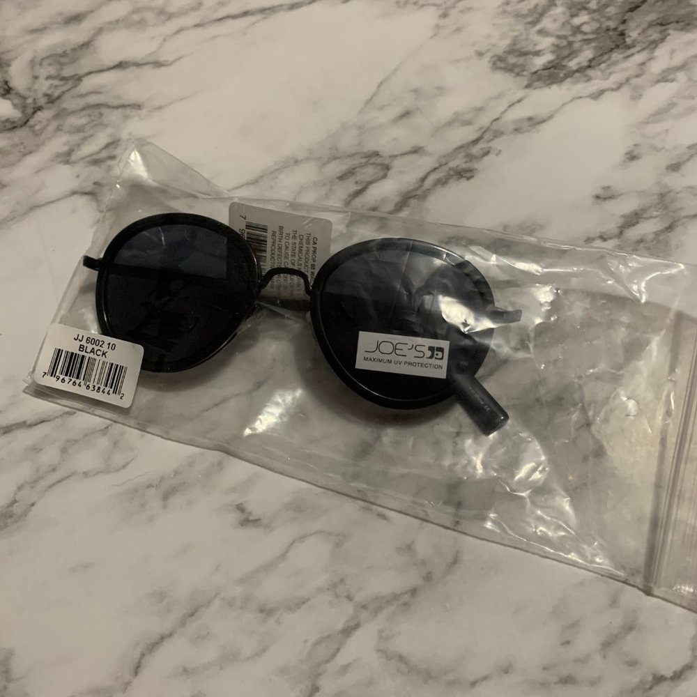 Joe's Jeans Black Round Metal Sunglasses NWT - Picture 6 of 6